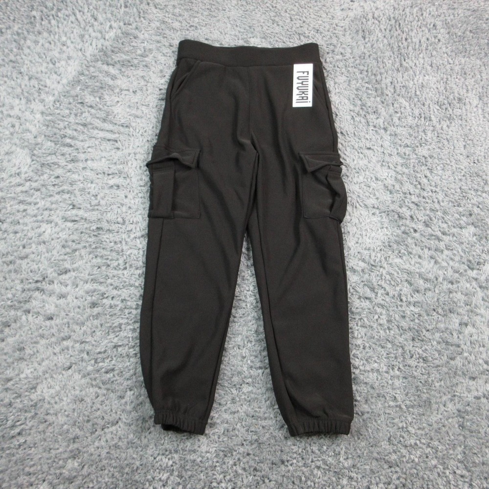 FUYUKAI Pants Womens L/XL Black Jogger Pull On Pockets Cuffed 30x26* NWT